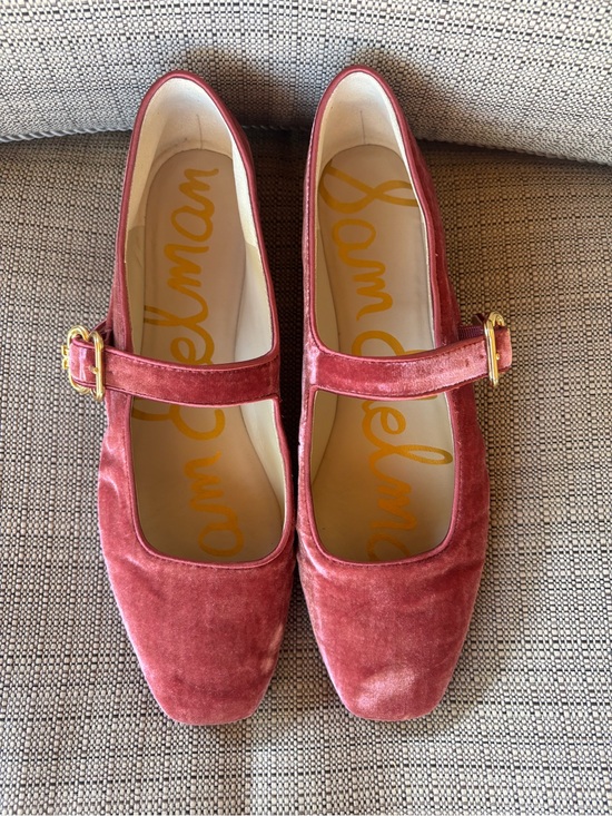 Sam Edelman Shoes - Sam Edelman Rose Pink Velvet Mary Jane Flats